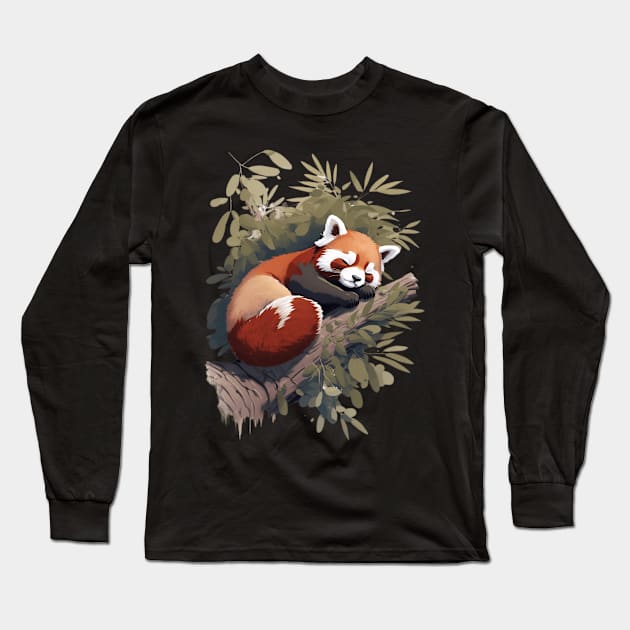 Sleeping Red Panda Long Sleeve T-Shirt by Starry Street